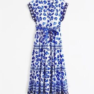Abercrombie & Fitch Blue and White Floral Maxi Dress